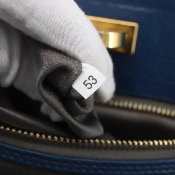 Miu Miu Handtasche Leder 2-Wege Blau Gold Original 156133
