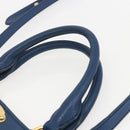 Miu Miu Handtasche Leder 2-Wege Blau Gold Original 156133-14