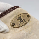 CELINE Paris Macadam Canvas Tote Bag Beige Gold Auth 156134-10