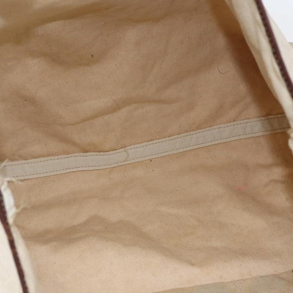 CELINE Paris Macadam Canvas Tote Bag Beige Gold Auth 156134