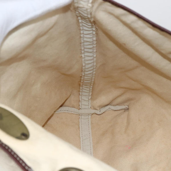 CELINE Paris Macadam Canvas Tote Bag Beige Gold Auth 156134