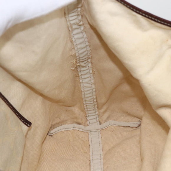 CELINE Paris Macadam Canvas Tote Bag Beige Gold Auth 156134