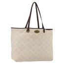 CELINE Paris Macadam Canvas Tote Bag Beige Gold Auth 156134-1