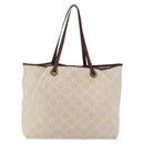 CELINE Paris Macadam Canvas Tote Bag Beige Gold Auth 156134-2