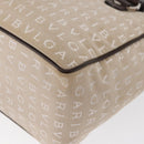 BVLGARI Logo Mania Hand Bag Canvas Beige Silver Auth 156135-16