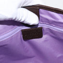 BVLGARI Logo Mania Hand Bag Canvas Beige Silver Auth 156135-17