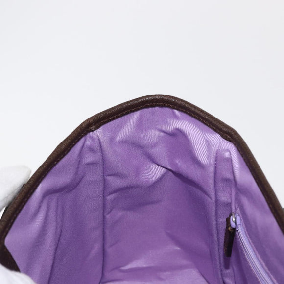 BVLGARI Logo Mania Hand Bag Canvas Beige Silver Auth 156135