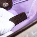 BVLGARI Logo Mania Hand Bag Canvas Beige Silver Auth 156135-12