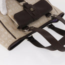 BVLGARI Logo Mania Hand Bag Canvas Beige Silver Auth 156135-6