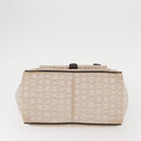 BVLGARI Logo Mania Hand Bag Canvas Beige Silver Auth 156135-5