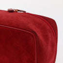 GUCCI Vanity Hand Bag Suede Red Gold 032 1705 0140 Auth 156137-14