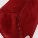 GUCCI Vanity Hand Bag Suede Red Gold 032 1705 0140 Auth 156137-15