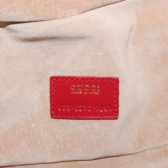 GUCCI Vanity Hand Bag Suede Red Gold 032 1705 0140 Auth 156137