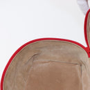 GUCCI Vanity Hand Bag Suede Red Gold 032 1705 0140 Auth 156137-19