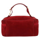 GUCCI Vanity Hand Bag Suede Red Gold 032 1705 0140 Auth 156137-2