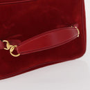 GUCCI Vanity Hand Bag Suede Red Gold 032 1705 0140 Auth 156137-7