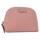 GUCCI Micro GG Supreme Pouch Leather outlet Pink Gold 449893 Auth 156138A-1
