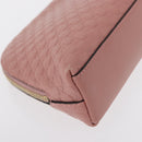 GUCCI Micro GG Supreme Pouch Leather outlet Pink Gold 449893 Auth 156138V-15