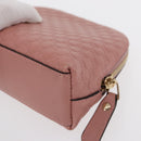 GUCCI Micro GG Supreme Pouch Leather outlet Pink Gold 449893 Auth 156138A-16