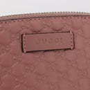 GUCCI Micro GG Supreme Pouch Leather outlet Pink Gold 449893 Auth 156138V-17