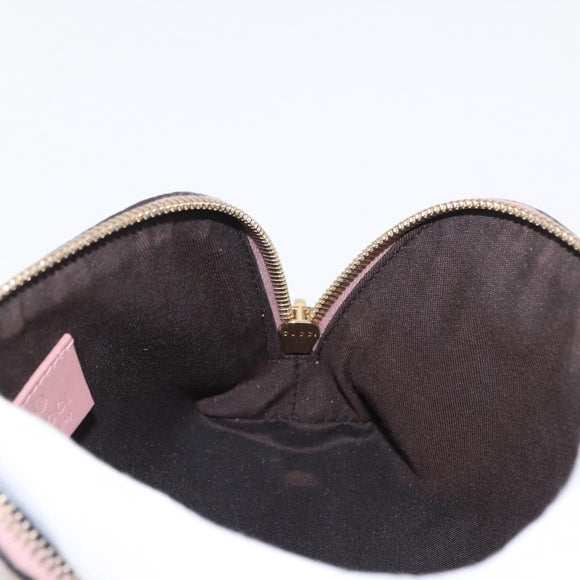 GUCCI Micro GG Supreme Pouch Leather outlet Pink Gold 449893 Auth 156138V