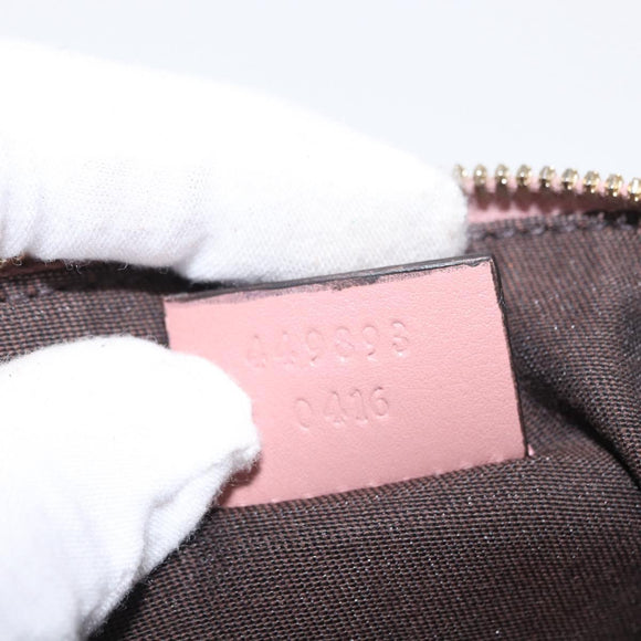 GUCCI Micro GG Supreme Pouch Leather outlet Pink Gold 449893 Auth 156138A