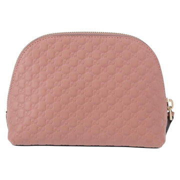 GUCCI Micro GG Supreme Pouch Leather outlet Pink Gold 449893 Auth 156138A - 0