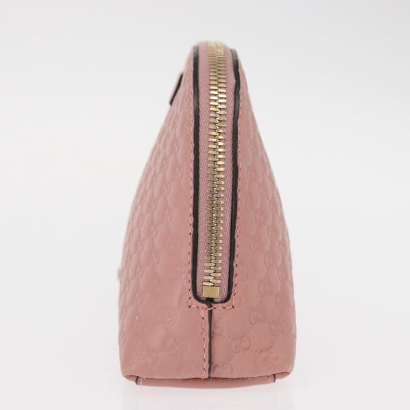 GUCCI Micro GG Supreme Pouch Leather outlet Pink Gold 449893 Auth 156138V