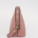 GUCCI Micro GG Supreme Pouch Leather outlet Pink Gold 449893 Auth 156138V-4