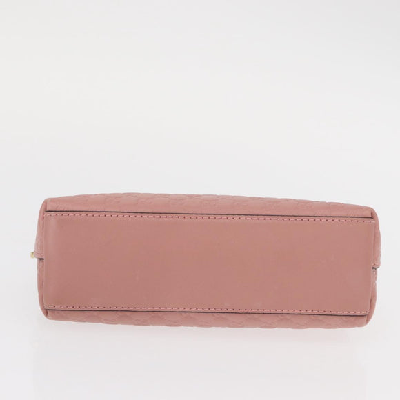 GUCCI Micro GG Supreme Pouch Leather outlet Pink Gold 449893 Auth 156138A