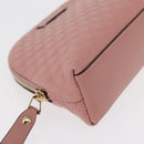 GUCCI Micro GG Supreme Pouch Leather outlet Pink Gold 449893 Auth 156138A-7