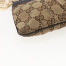 GUCCI GG Canvas Shoulder Bag Beige Gold 212216 Auth 156139-13