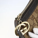 GUCCI GG Canvas Shoulder Bag Beige Gold 212216 Auth 156139-14