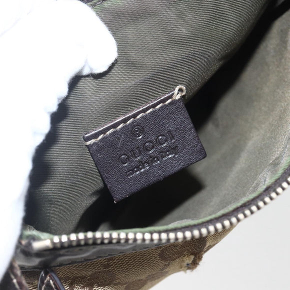 GUCCI GG Canvas Shoulder Bag Beige Gold 212216 Auth 156139