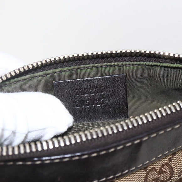 GUCCI GG Canvas Shoulder Bag Beige Gold 212216 Auth 156139