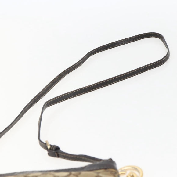 GUCCI GG Canvas Shoulder Bag Beige Gold 212216 Auth 156139