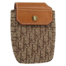 Christian Dior Trotter Canvas Cigarette Case Beige Gold Auth 156140-1