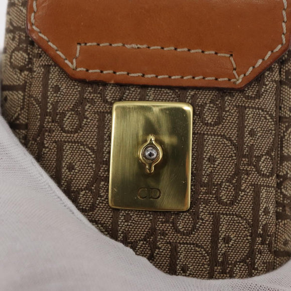 Christian Dior Trotter Canvas Cigarette Case Beige Gold Auth 156140