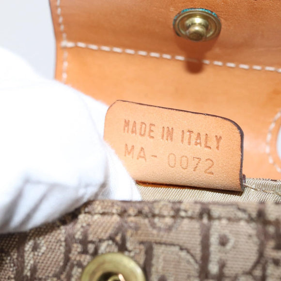 Christian Dior Trotter Canvas Cigarette Case Beige Gold Auth 156140