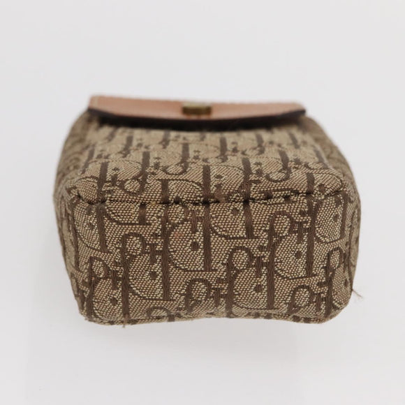 Christian Dior Trotter Canvas Cigarette Case Beige Gold Auth 156140