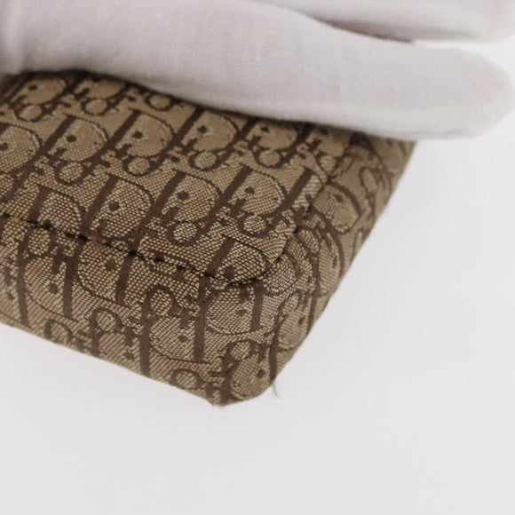 Christian Dior Trotter Canvas Cigarette Case Beige Gold Auth 156140