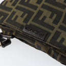 FENDI Zucca Canvas Shoulder Bag Black Brown Auth 156141-9