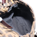 FENDI Zucca Canvas Shoulder Bag Black Brown Auth 156141-10