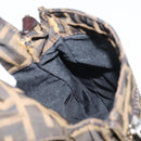 FENDI Zucca Canvas Shoulder Bag Black Brown Auth 156141-21