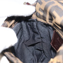 FENDI Zucca Canvas Shoulder Bag Black Brown Auth 156141-22
