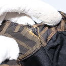 FENDI Zucca Canvas Shoulder Bag Black Brown Auth 156141-11