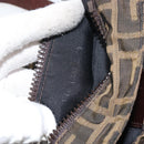 FENDI Zucca Canvas Shoulder Bag Black Brown Auth 156141-12
