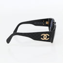 CHANEL Sunglasses plastic Black CC Auth 156144-4