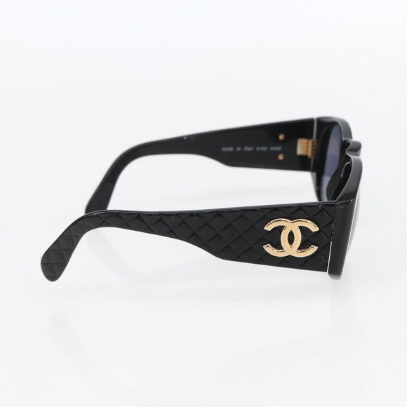 CHANEL Sunglasses plastic Black CC Auth 156144