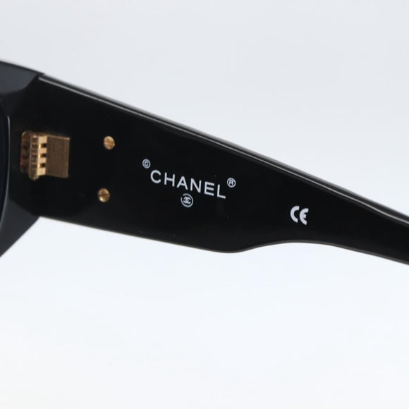 CHANEL Sunglasses plastic Black CC Auth 156144